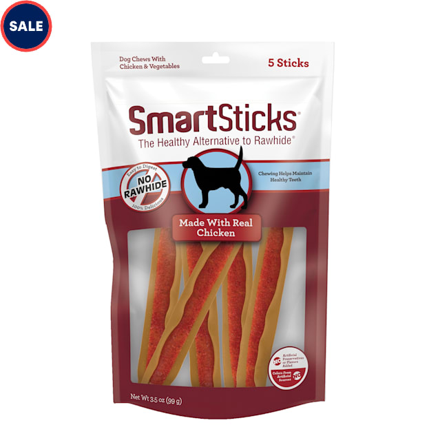 SmartBones SmartSticks Vegetable & Chicken No-Rawhide Dog Chews, 3.5 oz., Count of 5 - Carousel image #1