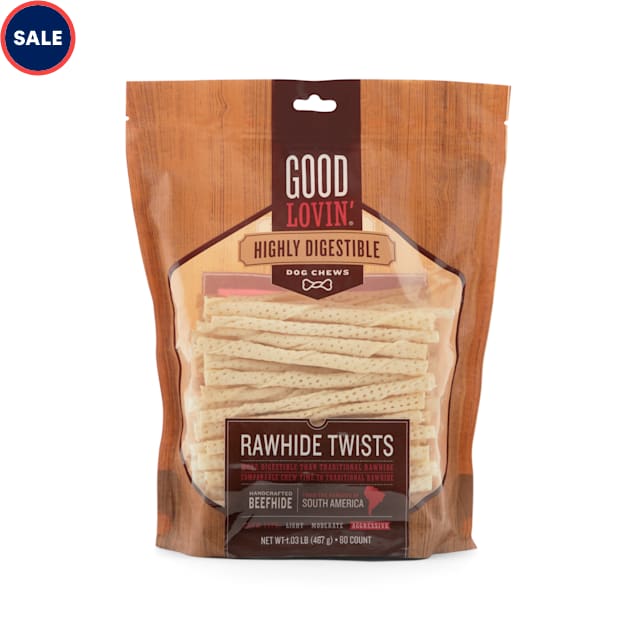 Good Lovin Rawhide Twists for Dogs 16.5 oz. Count of 80
