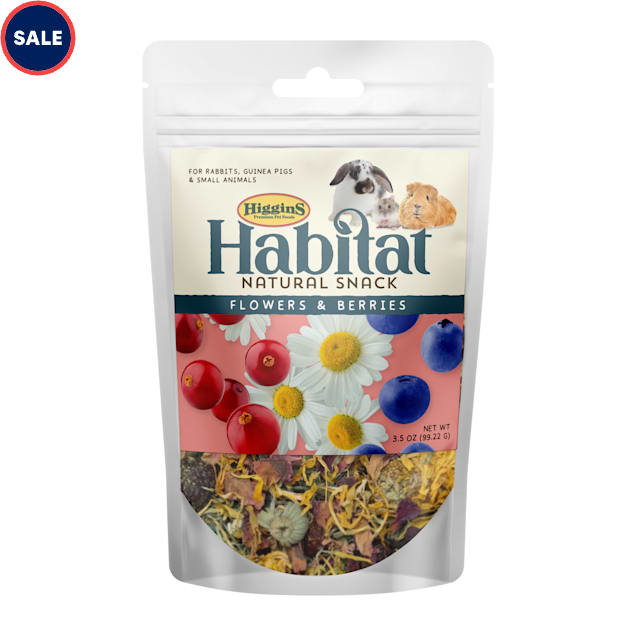 Higgins Habitat Natural Snack Flowers & Berries Treats for Rabbit, 3.5 oz. - Carousel image #1