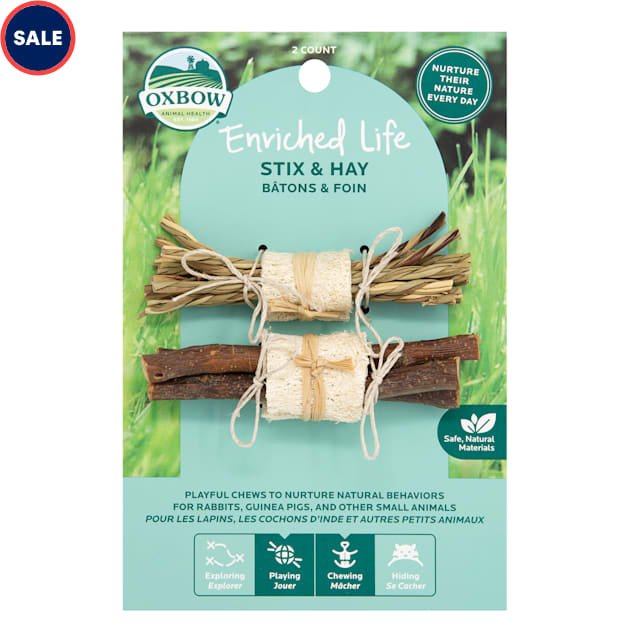 Oxbow Enriched Life Stix & Hay Small Animal Chew Toy - Carousel image #1