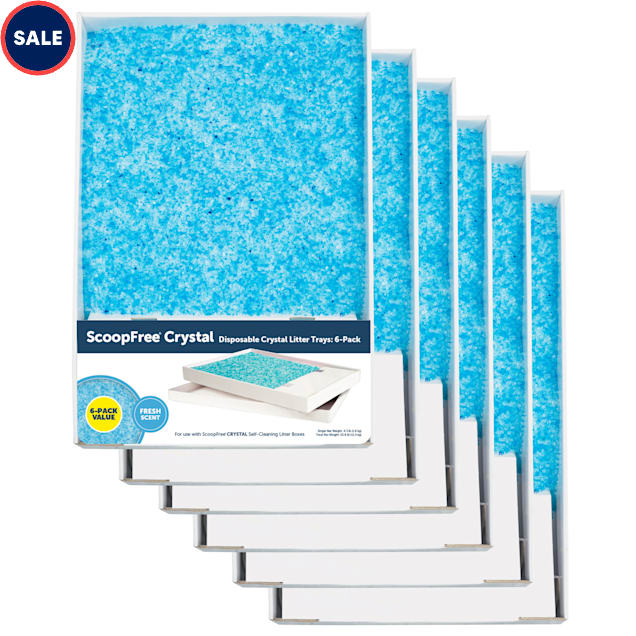 ScoopFree by PetSafe Premium Blue Disposable Crystal Cat Litter Tray, Pack of 6 - Carousel image #1