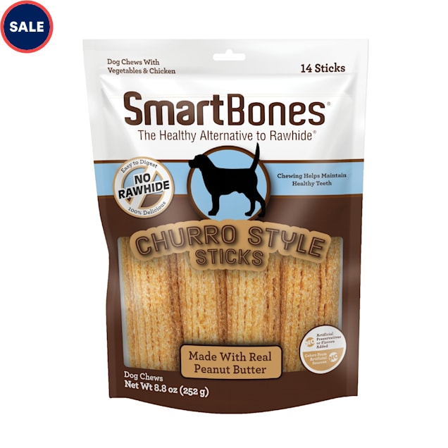 SmartBones Churro Style Sticks With Peanut Butter Dog Treats