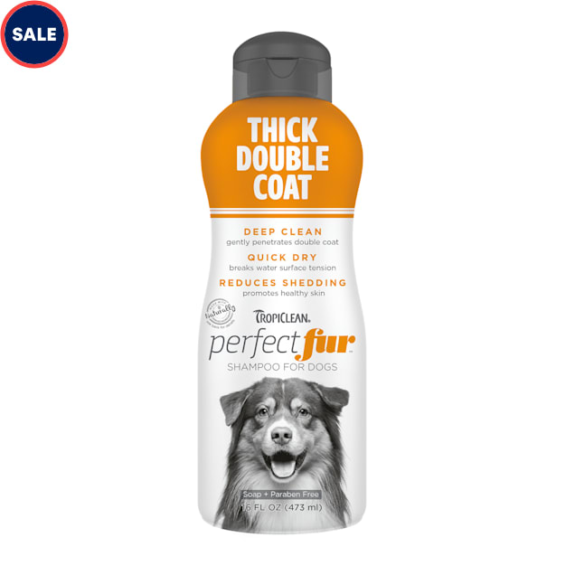 TropiClean Perfect Fur Thick Double Coat Dog Shampoo, 16 fl. oz. - Carousel image #1