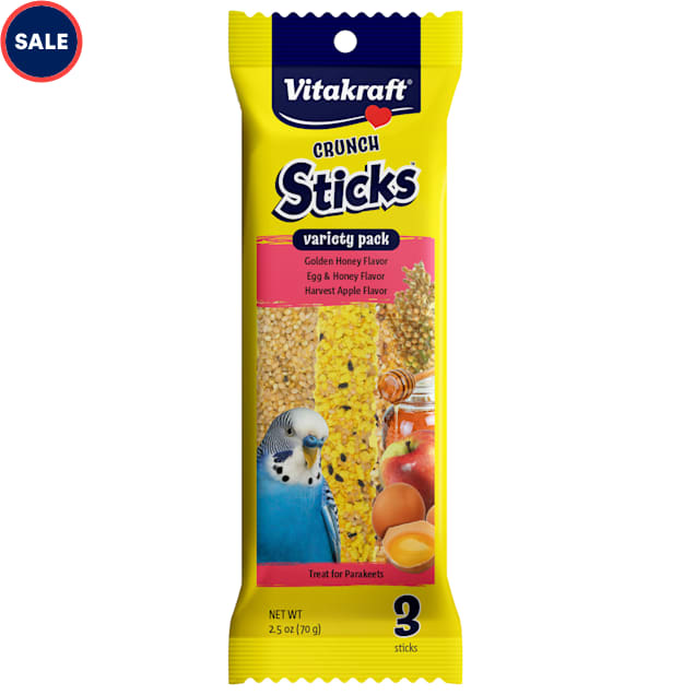 Vitakraft Crunch Sticks Variety Pack Parakeet Treat, 2.5 oz., Count of 3 - Carousel image #1