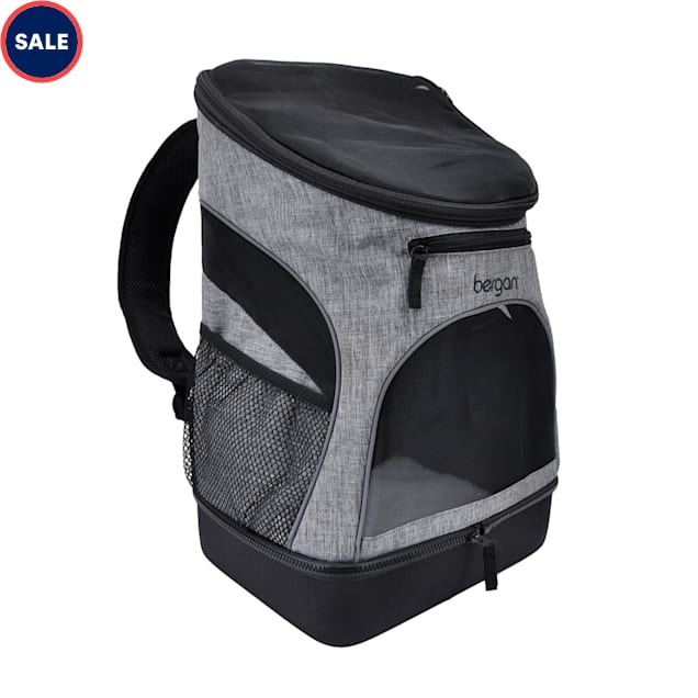 Bergan Heather Grey Backpack Pet Carrier, 11.5 L X 9 W X 17.5 H