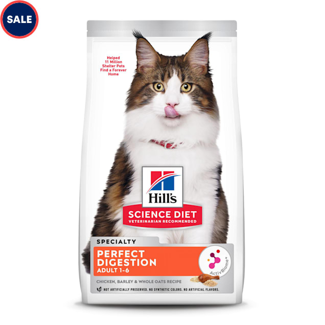 Hill's Science Diet Adult Perfect Digestion Chicken, Barley & Whole Oats Recipe Dry Cat Food, 13 lbs. - Carousel image #1