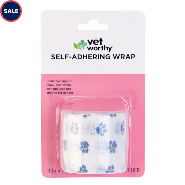 Vet Worthy Self-Adhering Wrap in Paw Prints Pattern for Pets - Carousel image #1