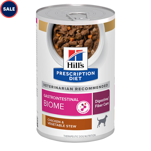 Hill's Prescription Diet Gastrointestinal Biome Digestive/Fiber Care Chicken & Vegetable Stew Wet Dog Food, 12.5 oz., Case of 12 - Carousel image #1