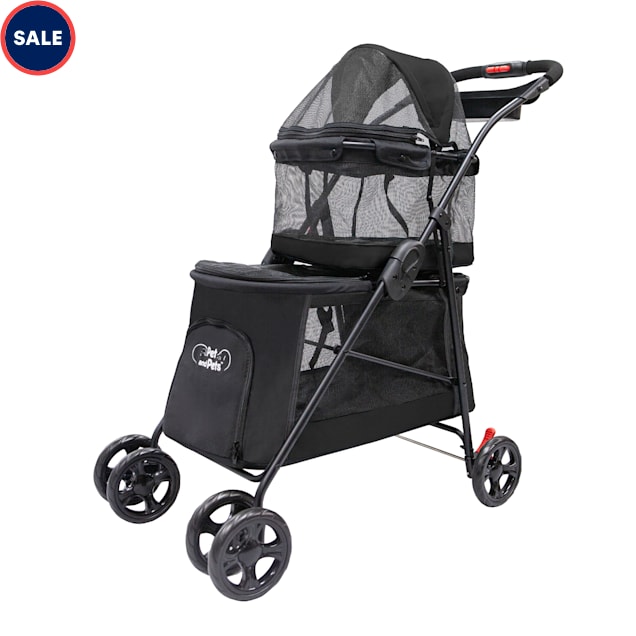 Pet and Pets Black Double Decker Pet Stroller
