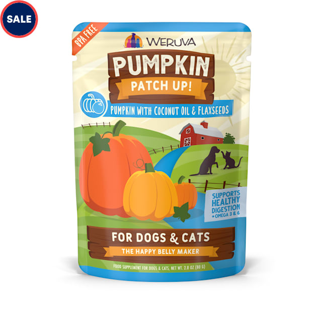 Weruva Pumpkin Patch Up! Pumpkin with Coconut Oil & Flaxseeds Food Supplement for Dogs and Cats, 2.8 oz., Case of 12 - Carousel image #1