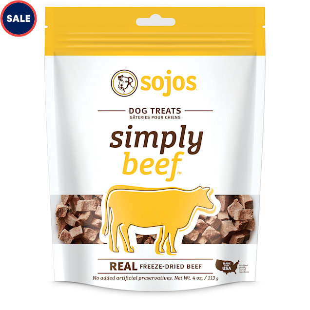 Sojos Simply Raw Beef Freeze-Dried Dog Treats, 4 oz. - Carousel image #1
