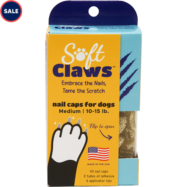 Soft Claws Gold Sparkle Dog Nail Caps, Medium Petco