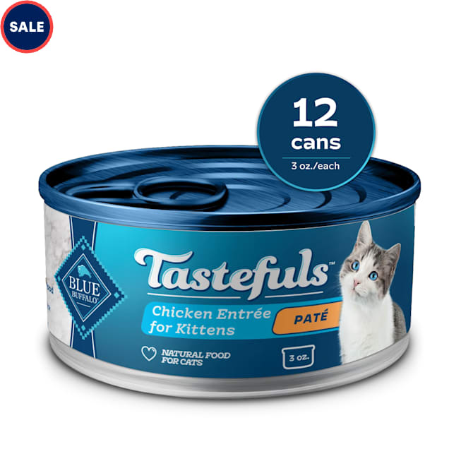 Blue Buffalo Tastefuls Made with Natural Ingredients Chicken Entree Wet Cat Food Pate for Kittens, 3 oz., Case of 12 - Carousel image #1