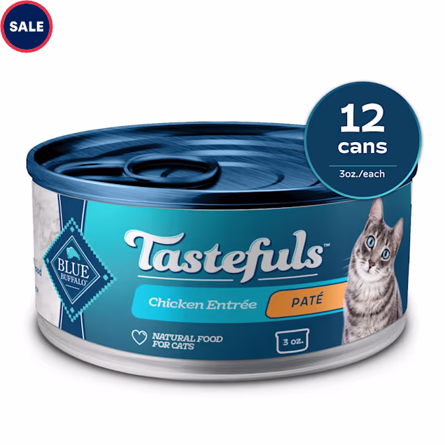 Blue Buffalo Tastefuls Flaked Chicken Pate Natural Wet Food for Adult Cats, 3 oz., Case of 12 - Carousel image #1