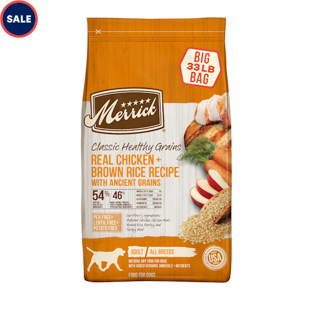 Merrick Classic Healthy Grains Real Chicken & Brown Rice Recipe with Ancient Grains Dry Dog Food, 33 lbs. - Carousel image #1