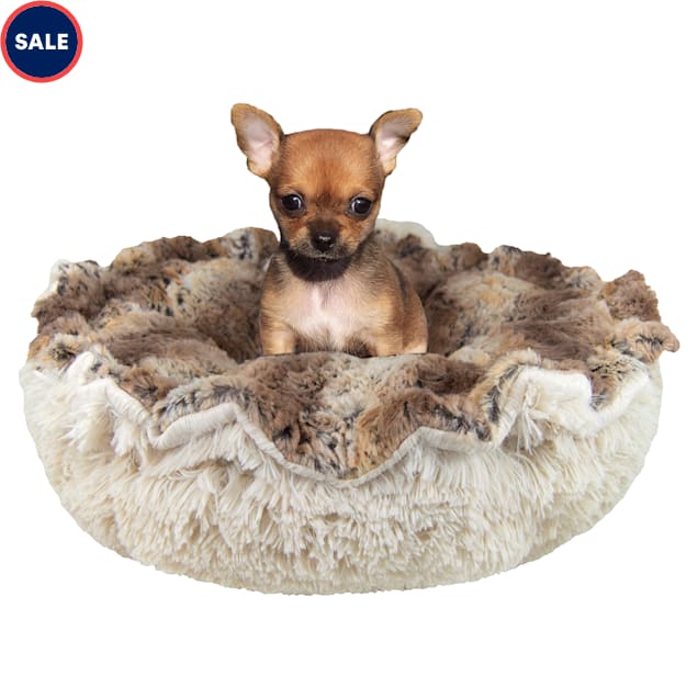 Bessie and Barnie Luxury Ultra Plush Deluxe Cuddle Pod Pet Bed, 30" L X 30" W X 5" H, Blondie