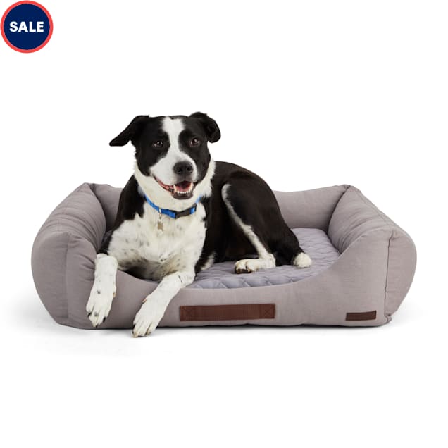 Reddy Canvas Cozy & CoolTouch Dog Bed, 28" L X 28" W, Grey Petco