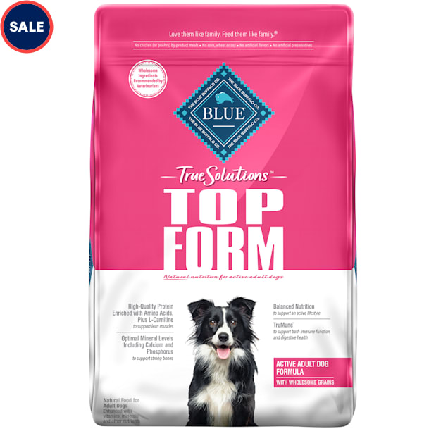 Blue Buffalo True Solutions Top Form Natural Chicken Recipe Active Breed  Adult Dry Dog Food, 24 lbs.