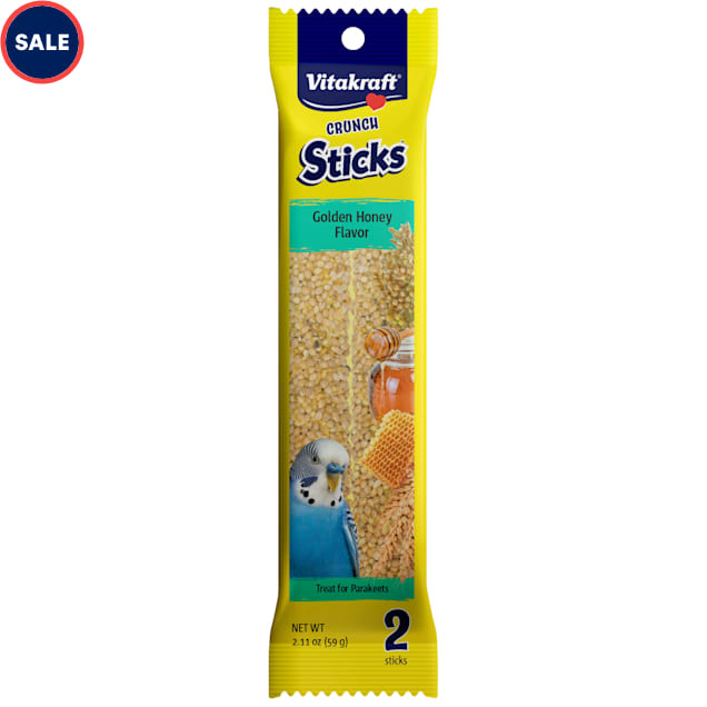 Vitakraft Crunch Sticks Golden Honey Flavor Treat for Parakeet, 2.11 oz., Pack of 2 - Carousel image #1