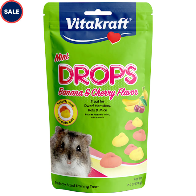 Vitakraft Mini Drops Banana/Cherry Flavor for Hamsters, 2.5 oz. - Carousel image #1