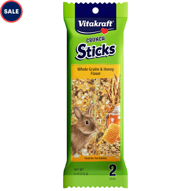 Vitakraft Crunch Sticks with Whole Grains, Carrot & Honey for Rabbits, 4 oz., Pack of 2 - Carousel image #1