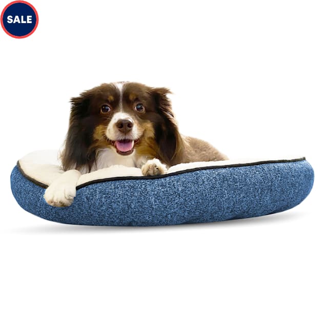 Pure Comfort Blue Heathered Round Cuddler for Dogs, 18" L X 25" W X 5" H - Carousel image #1