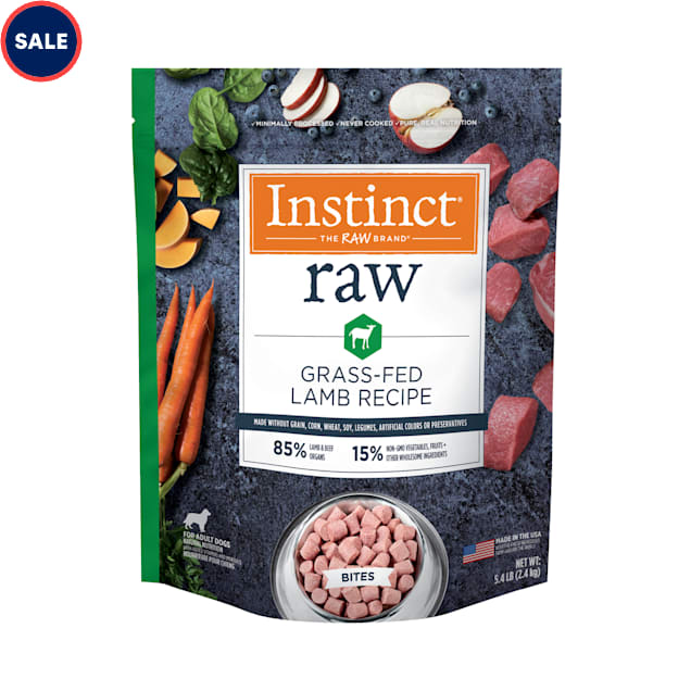 Instinct Frozen Raw Bites Grain Free Grass Fed Lamb Recipe Dog Food by Nature's Variety, 5.4 lbs. - Carousel image #1