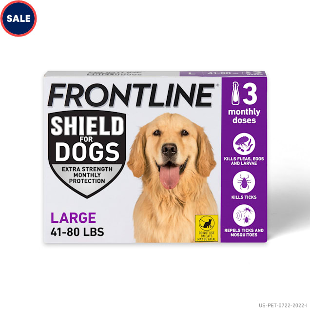 FRONTLINE Shield Flea & Tick Treatment for Large Dogs 41-80 lbs., Count of 3 - Carousel image #1