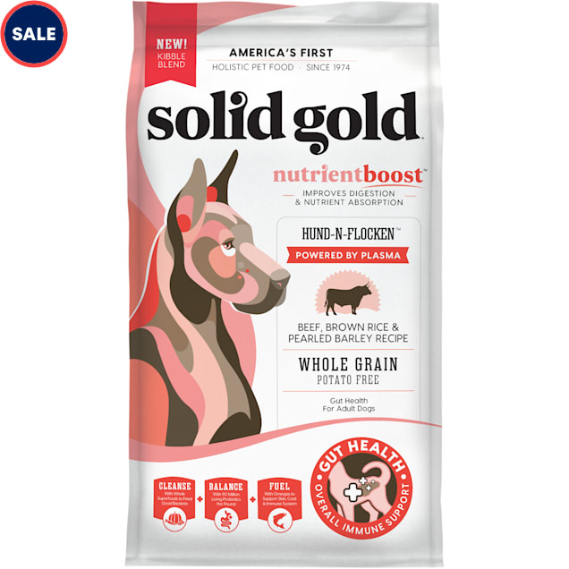 Solid Gold Plasma NutrientBoost Hund-N-Flocken Beef Recipe Dry Dog Food, 24 lbs. - Carousel image #1
