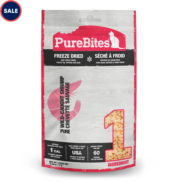 PureBites Freeze Dried Wild-Caught Shrimp Value Size Cat Treats, 0.38 oz. - Carousel image #1