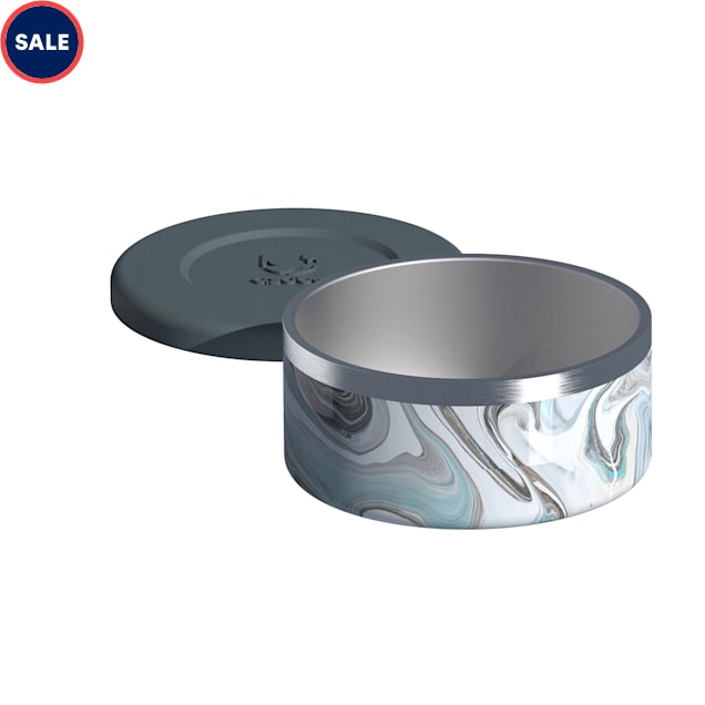 ASOBU The Bonita Insulated Blue Marble Dog Bowl, 8 Cups - Carousel image #1