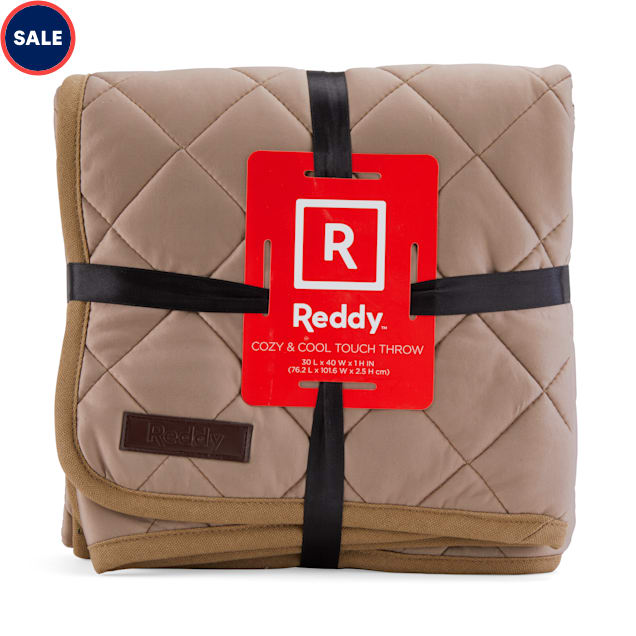 Reddy Cozy & Cool Touch Throw for Dogs, 30" L X 40" W, Tan Petco
