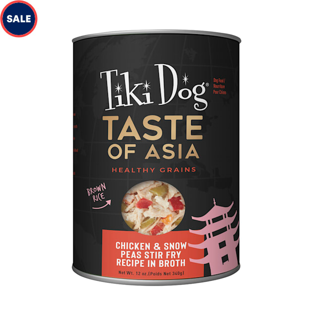 Tiki Dog Taste of Asia Chicken & Snow Peas Stir Fry Recipe Wet Dog Food, 12 oz., Case of 8 - Carousel image #1