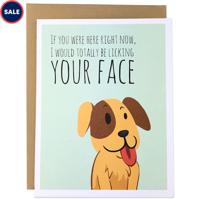 Moose & Pig Licking your Face Dog Thank You Card - Carousel image #1