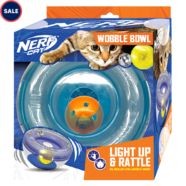 Nerf Wobble Bowl with LED Ball and Bell Ball Cat Toy, Medium - Carousel image #1