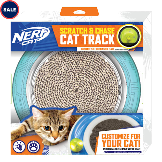 Nerf Cyclone Track Ring With Scratcher and LED Ball Cat Toy, Large - Carousel image #1