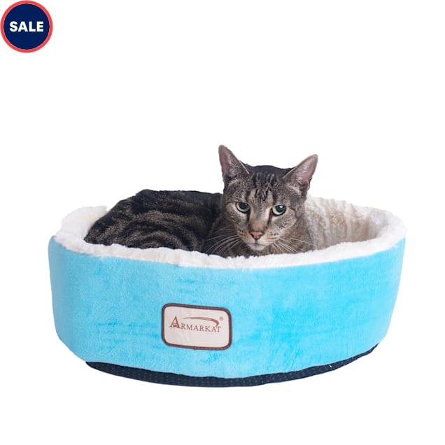 Armarkat Blue Soft Plush Round Dount Pet Bed 15