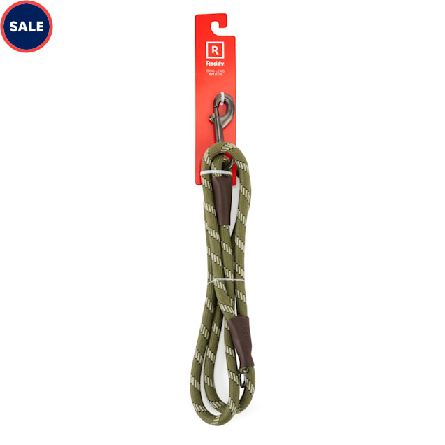 Reddy Small Dog Olive Leash, 4 ft. - Carousel image #1