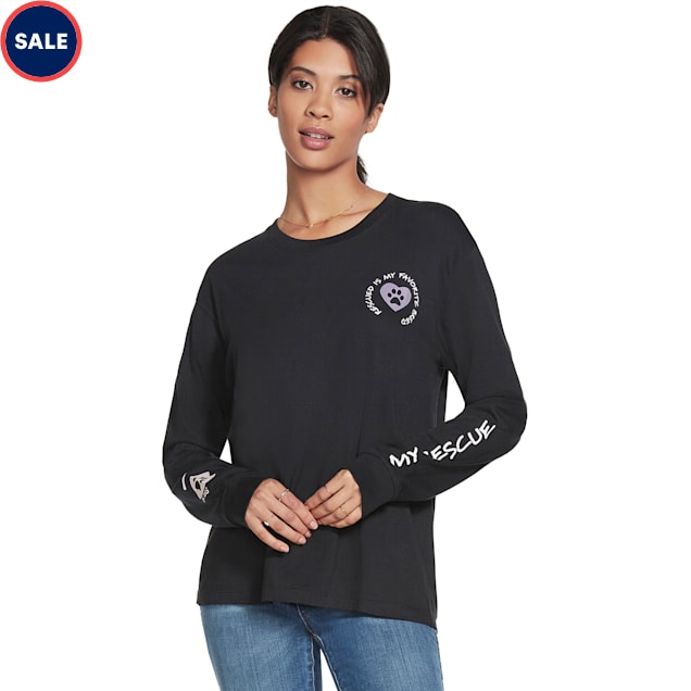 BOBS from Skechers Black I Luv My Rescue Long Sleeve Tee, Small - Carousel image #1