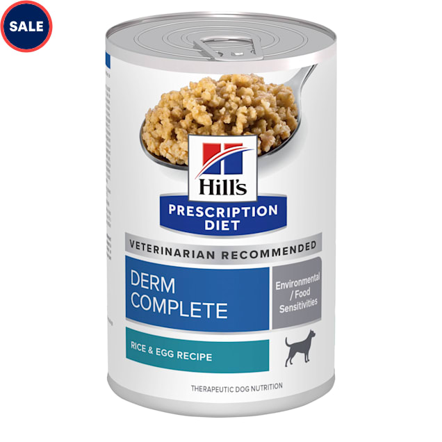 Hill's Prescription Diet Derm Complete Environmental & Food Sensitivities Rice & Egg Recipe Wet Dog Food, 13 oz., Case of 12 - Carousel image #1
