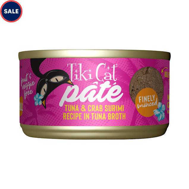 Tiki Cat Grill Tuna & Crab Surimi Recipe Pate Wet Cat Food, 2.8 oz., Case of 12 - Carousel image #1