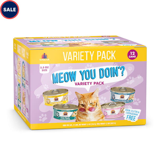 Weruva Classics Meow You Doin'? Variety Pack Wet Cat Food, 5.5 oz., Count of 12 - Carousel image #1