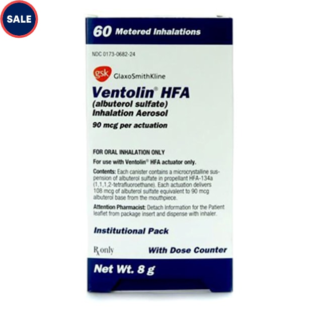 Ventolin HFA Inhalation Aerosol, 90MCG, 8GM | Petco