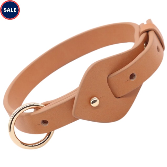 Pet Life 'Ever-Craft' Boutique Series Adjustable Designer Leather Dog Collar, Brown, Medium - Carousel image #1