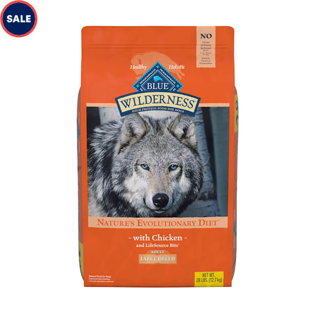 Blue Buffalo Wilderness Natural Adult High Protein Grain Free Large Breed  Dry Chicken Dog Food, 28 lbs.
