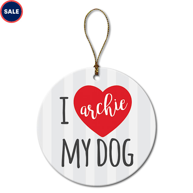 Custom Personalization Solutions I Love My Dog Personalized Christmas Tree Ornament - Carousel image #1
