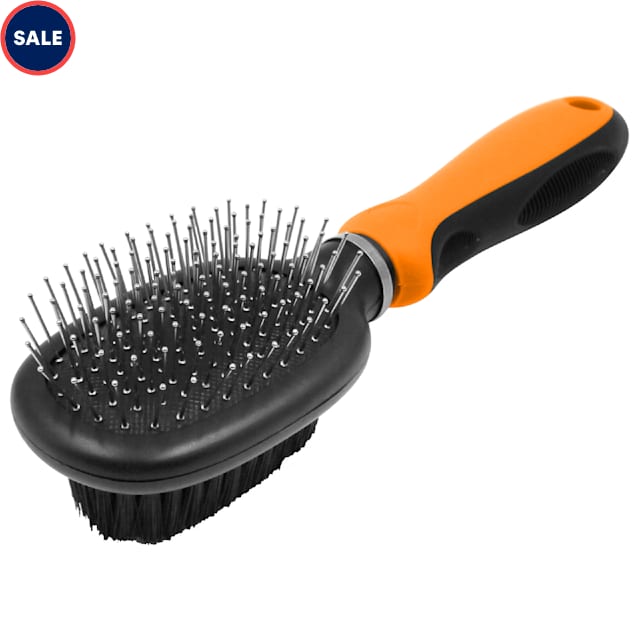 Pet Life Flex Series Orange 2in1 DualSided Pin and Bristle Grooming