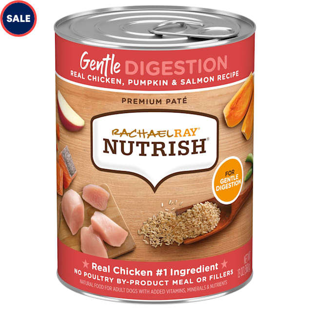 Rachael Ray Nutrish Gentle Digestion Real Chicken, Pumpkin & Salmon Recipe Wet Dog Food, 13 oz., Case of 12 - Carousel image #1