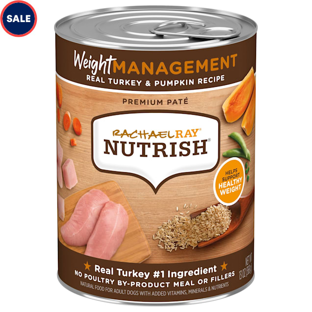 Rachael Ray Nutrish Weight Management Real Turkey & Pumpkin Recipe Wet Dog Food, 13 oz., Case of 12 - Carousel image #1