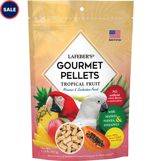 Lafeber's Tropical Fruit Pellets Macaw & Cockatoo Dry Food, 1.25 lbs. - Carousel image #1
